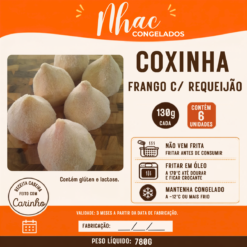 Coxinha de Frango c/ Requeijão 130g - Pacote c/ 6 Unidades