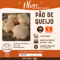 Pão de Queijo 70g - Pacote c/ 6 Unidades
