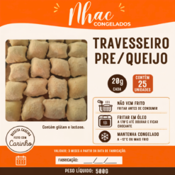 Travesseiro de Presunto e Queijo 20g - Pacote c/ 25 Unidades